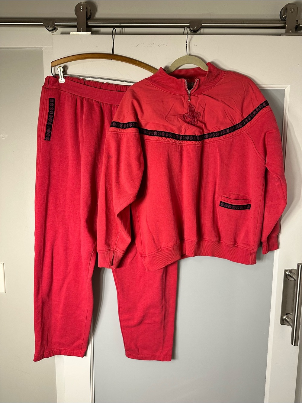Hot pink Two-Piece Sweat Set - Cozy Pullover & Pants